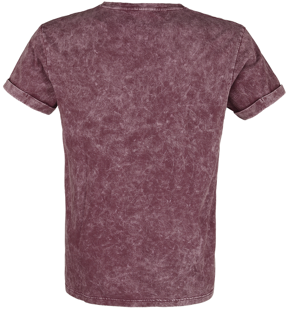 T-Shirt Manches courtes  de Black Premium by EMP - T-Shirt Délavé - S à 5XL - pour Homme - bordeaux - Black Premium by EMP - View 2