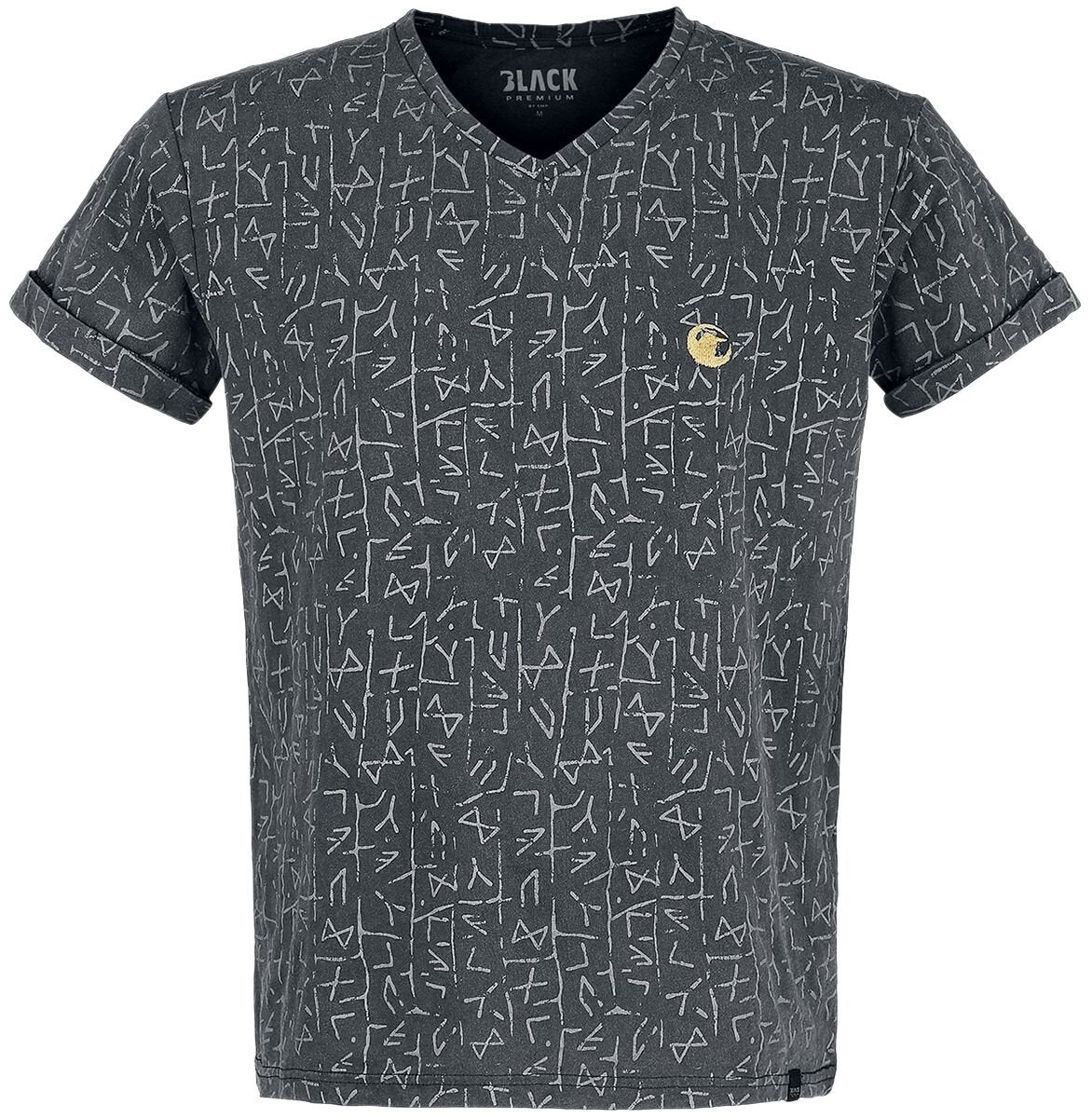 T-Shirt Manches courtes  de Black Premium by EMP - T-shirt Imprimé Runes - S à 5XL - pour Homme - gris - Black Premium by EMP