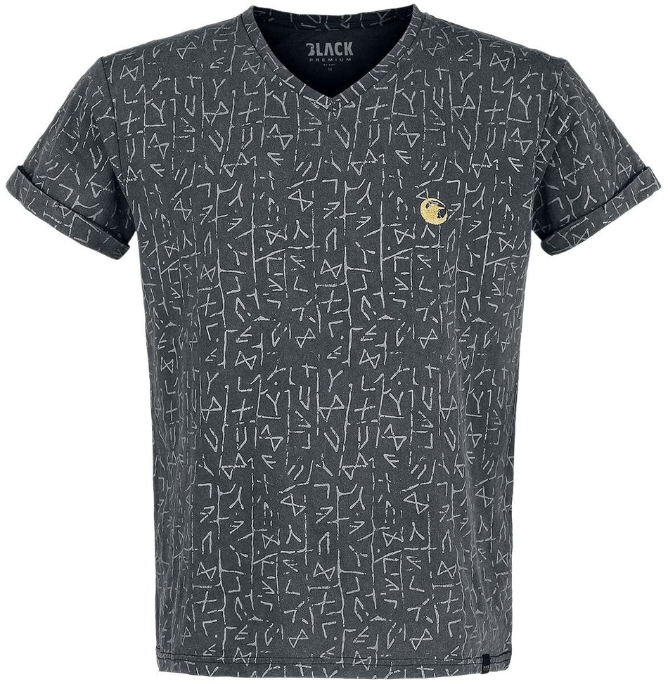 T-Shirt Manches courtes  de Black Premium by EMP - T-shirt Imprimé Runes - S à 5XL - pour Homme - gris - Black Premium by EMP