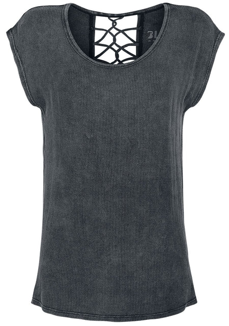 T-Shirt Manches courtes  de Black Premium by EMP - T-Shirt Bandes Décoratives Dans le Dos - XS à XXL - pour Femme - noir - Black Premium by EMP