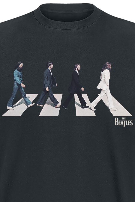 T-Shirt Manches courtes  de The Beatles - Abbey Road Silhouette - S à 3XL - pour Homme - noir - The Beatles - View 2