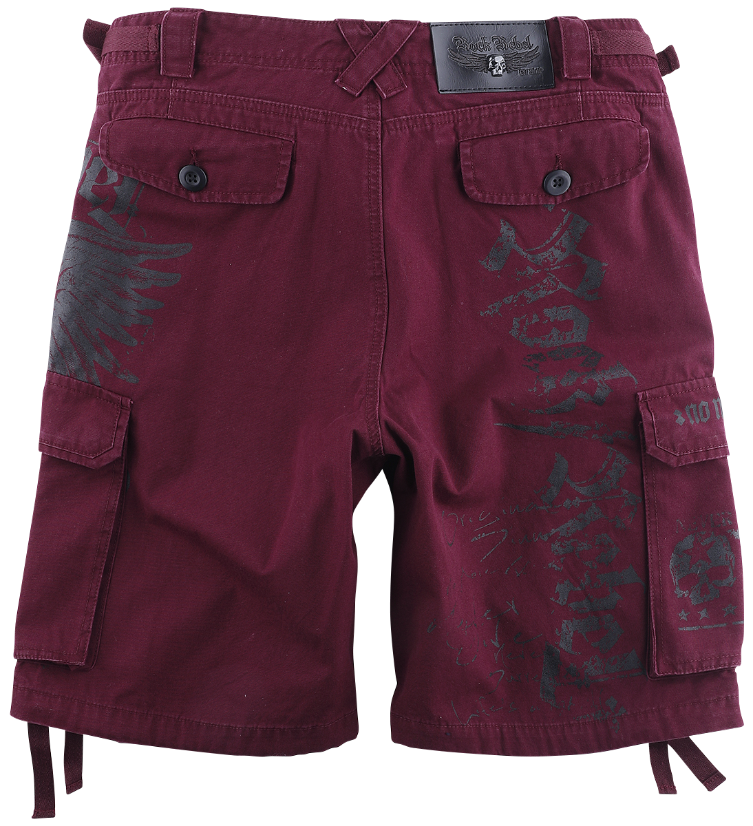 Short  de Rock Rebel by EMP - Short Rouge Foncé Imprimé - S à XXL - pour Homme - bordeaux - Rock Rebel by EMP - View 2