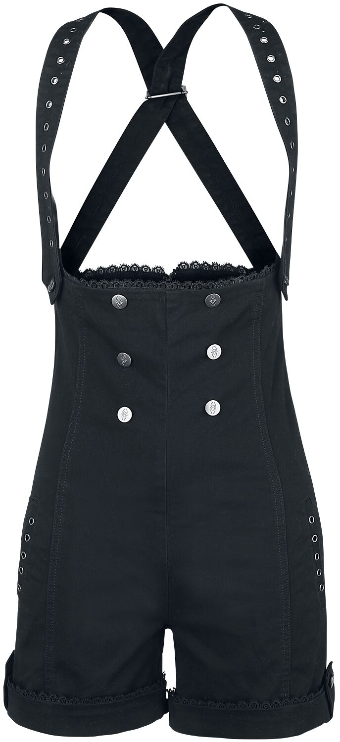 Short Gothic de Gothicana by EMP - Salopette Gothique - S à XXL - pour Femme - noir - Gothicana by EMP