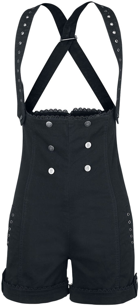 Short Gothic de Gothicana by EMP - Salopette Gothique - S à XXL - pour Femme - noir - Gothicana by EMP