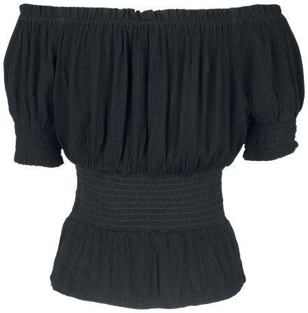 T-Shirt Manches courtes Gothic de Gothicana by EMP - Haut Épaules Découvertes - S à XXL - pour Femme - noir - Gothicana by EMP - View 2