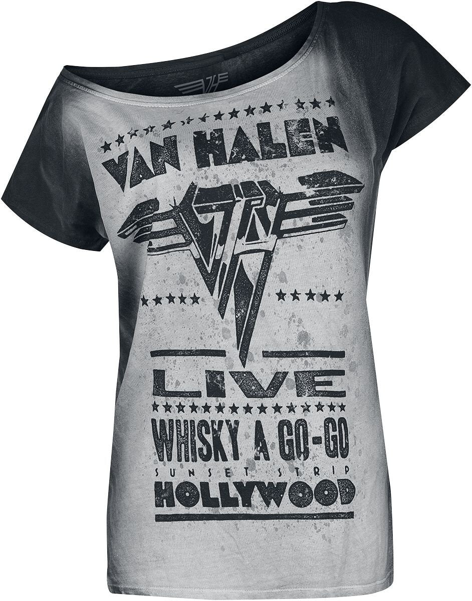 T-Shirt Manches courtes  de Van Halen - Hollywood - S à XXL - pour Femme - noir/blanc - Van Halen