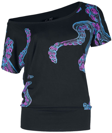T-Shirt Manches courtes  de Full Volume by EMP - T-shirt avec Kraken - S à XXL - pour Femme - multicolore - Full Volume by EMP