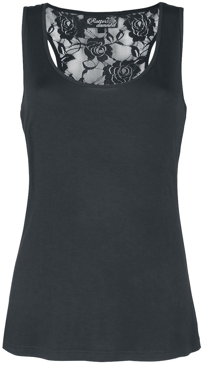 Top  de Rotterdamned - Haut Dentelle Noire - S à XXL - pour Femme - noir - Rotterdamned