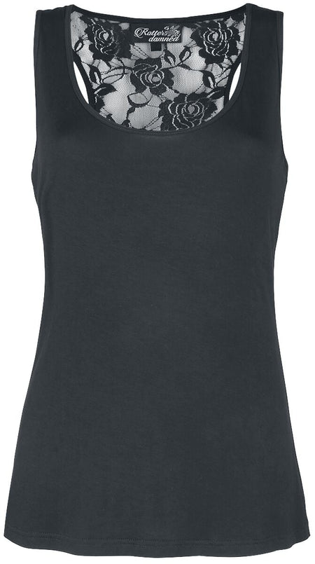 Top  de Rotterdamned - Haut Dentelle Noire - S à XXL - pour Femme - noir - Rotterdamned