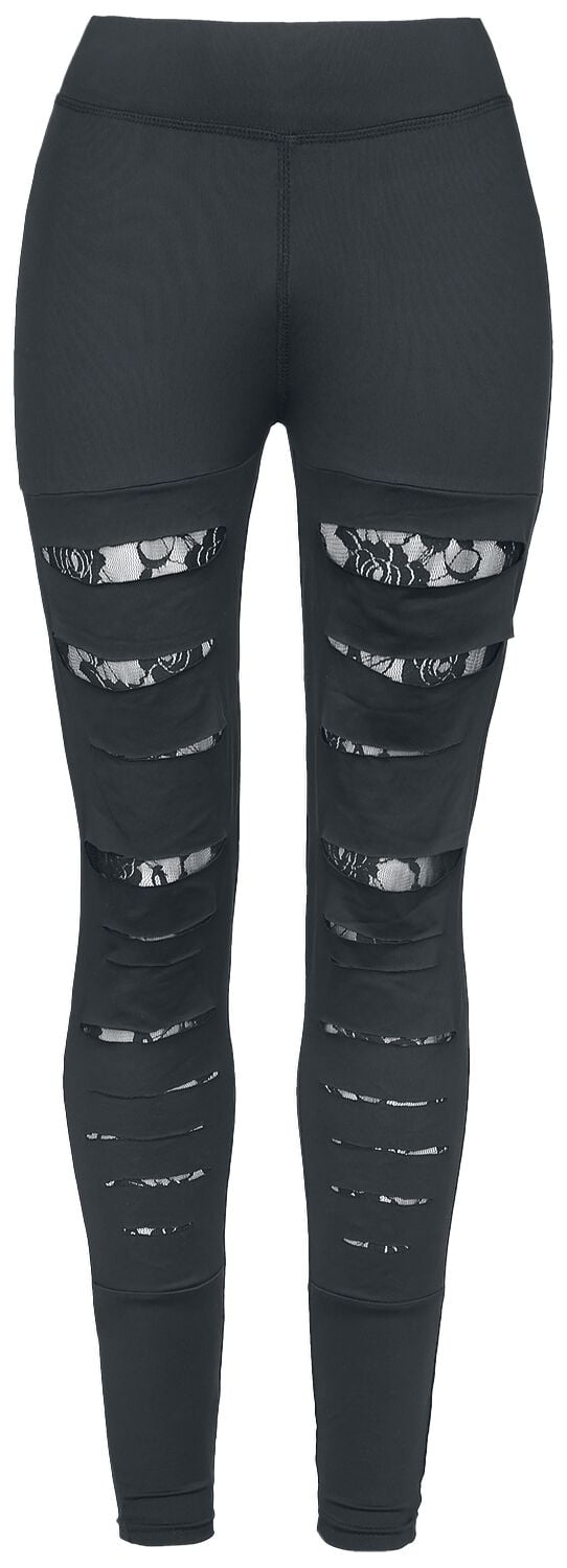 Legging  de Rotterdamned - Leggings Découpes & Dentelle - S à XXL - pour Femme - noir - Rotterdamned