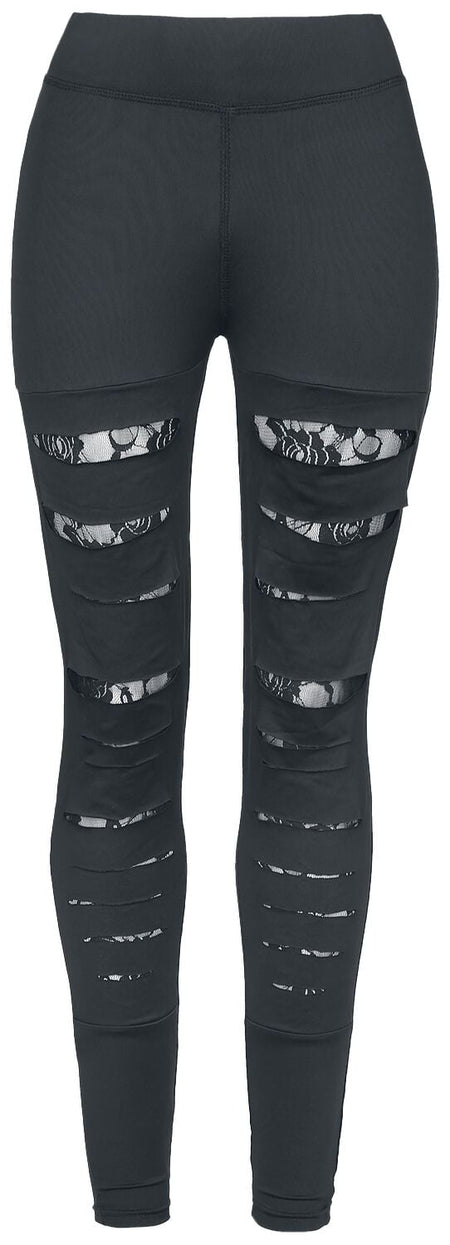 Legging  de Rotterdamned - Leggings Découpes & Dentelle - S à XXL - pour Femme - noir - Rotterdamned