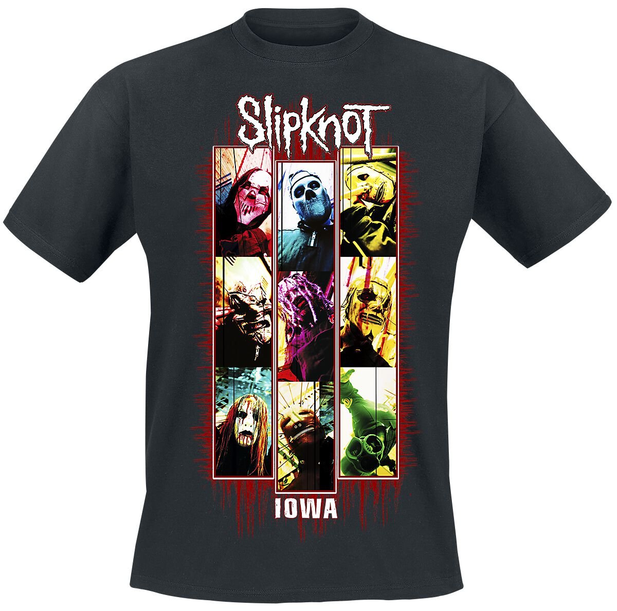 T-Shirt Manches courtes  de Slipknot - Iowa Band Splatter - S à XXL - pour Homme - noir - Slipknot