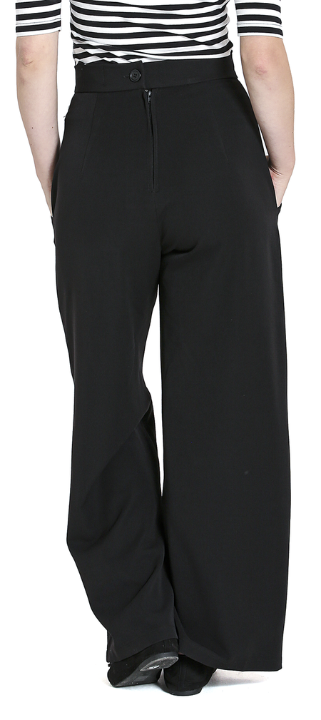 Pantalon en toile Rockabilly de Hell Bunny - Pantalon Swing Carlie - XS à 4XL - pour Femme - noir - hell bunny - View 2