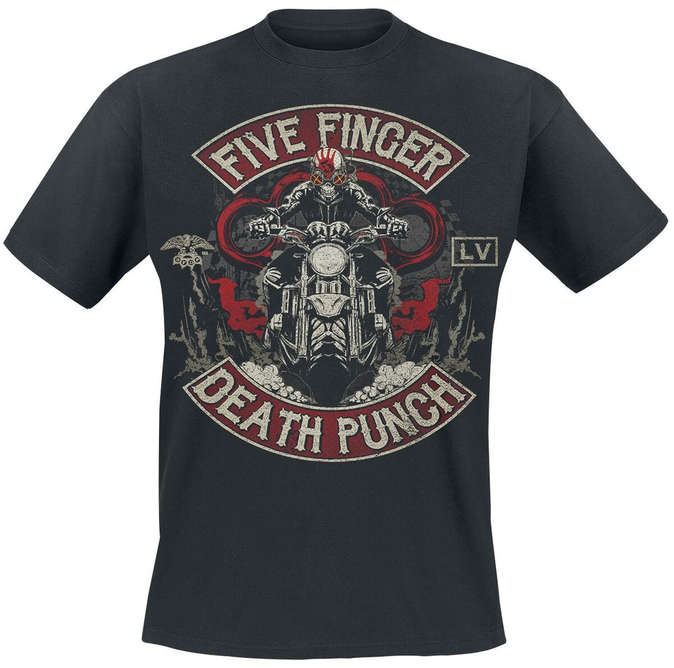 T-Shirt Manches courtes  de Five Finger Death Punch - Biker Skully - M à 3XL - pour Homme - noir - Five Finger Death Punch