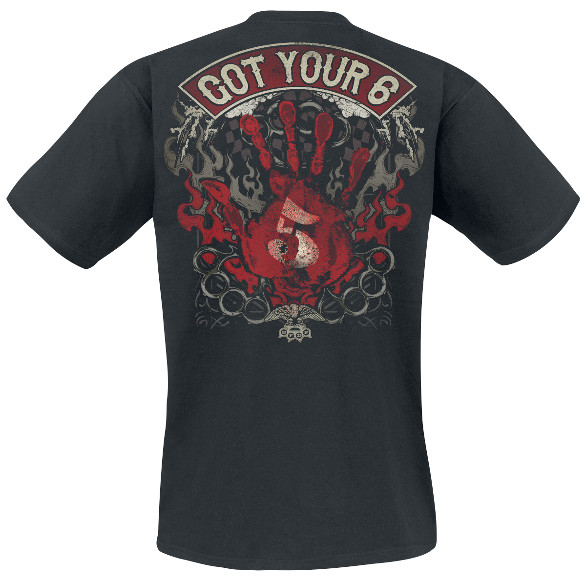 T-Shirt Manches courtes  de Five Finger Death Punch - Biker Skully - M à 3XL - pour Homme - noir - Five Finger Death Punch - View 2