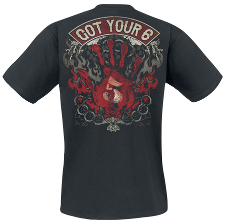 T-Shirt Manches courtes  de Five Finger Death Punch - Biker Skully - M à 3XL - pour Homme - noir - Five Finger Death Punch - View 2