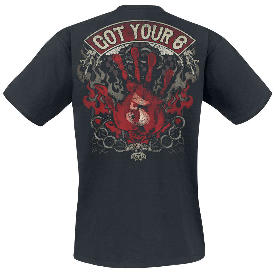 T-Shirt Manches courtes  de Five Finger Death Punch - Biker Skully - M à 3XL - pour Homme - noir - Five Finger Death Punch - View 2