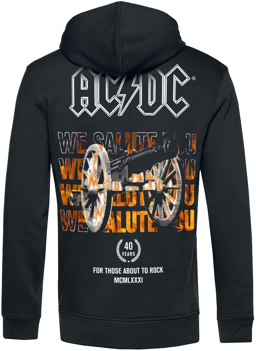 Sweat-shirt zippé à capuche  de AC/DC - For Those About To Rock - S à XXL - pour Homme - noir - AC/DC - View 2