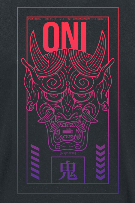 T-Shirt Manches courtes Gaming de NEOMACHI - AKUMA - S à 5XL - pour Homme - noir - NEOMACHI - View 2