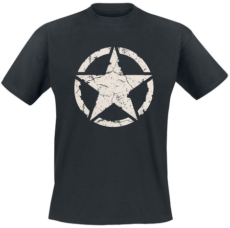 T-Shirt Manches courtes Rockabilly de Gasoline Bandit - Army Star - S à 4XL - pour Homme - noir - Gasoline Bandit