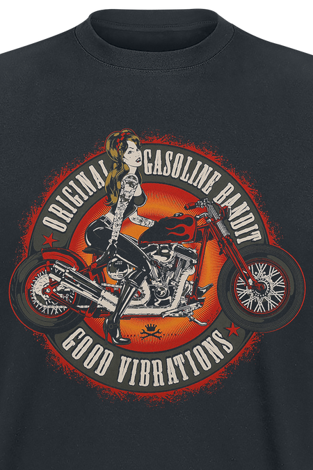 T-Shirt Manches courtes Rockabilly de Gasoline Bandit - Good Vibrations - S à 3XL - pour Homme - noir - Gasoline Bandit - View 2