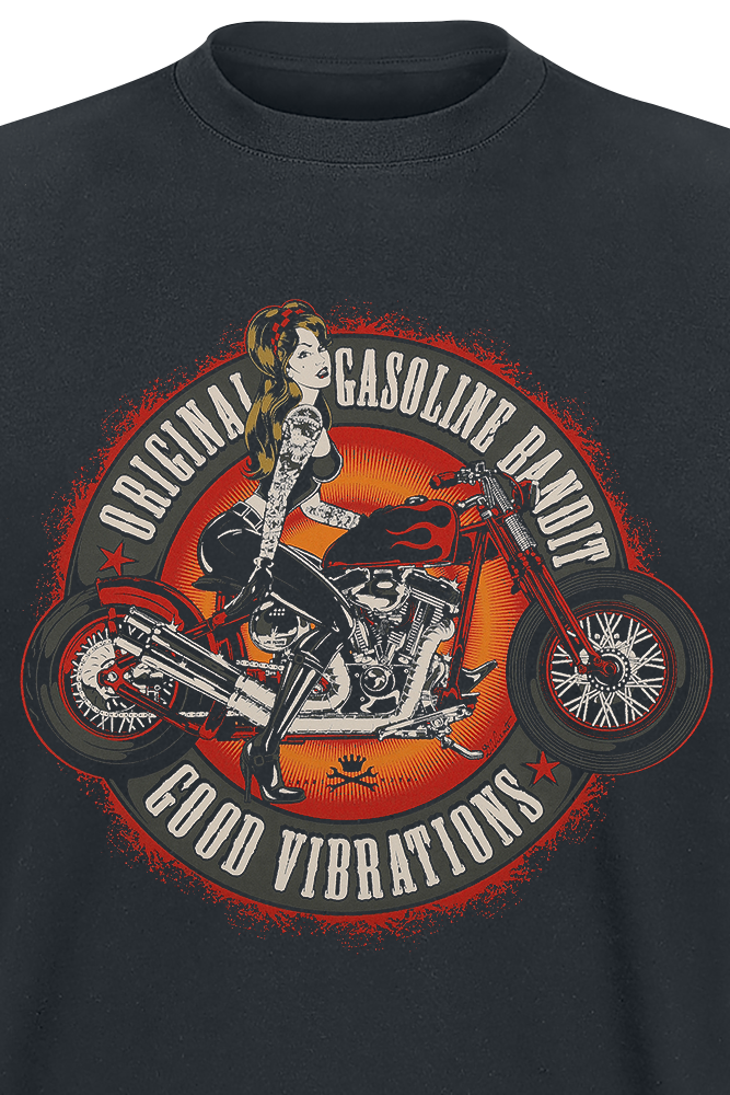 T-Shirt Manches courtes Rockabilly de Gasoline Bandit - Good Vibrations - S à 3XL - pour Homme - noir - Gasoline Bandit - View 2