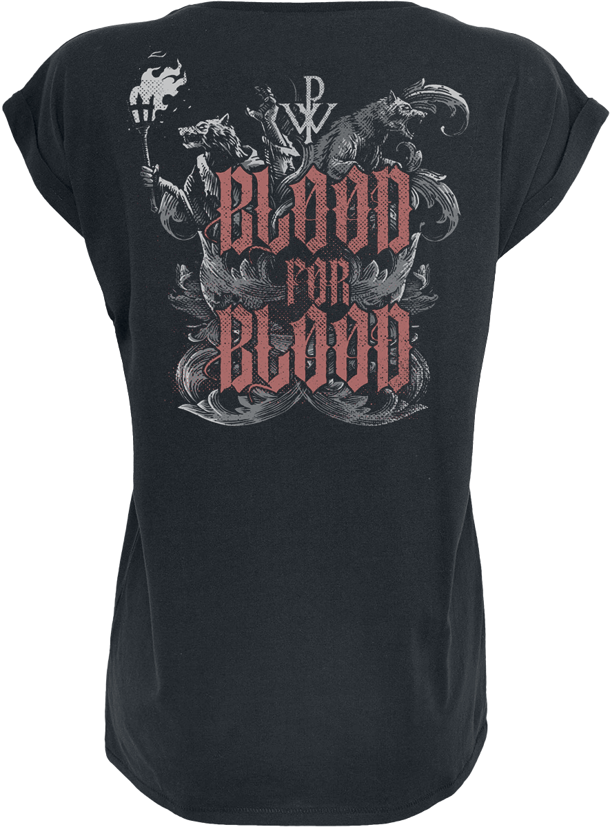 T-Shirt Manches courtes  de Powerwolf - Knights And Wolves - S à XXL - pour Femme - noir - Powerwolf - View 2