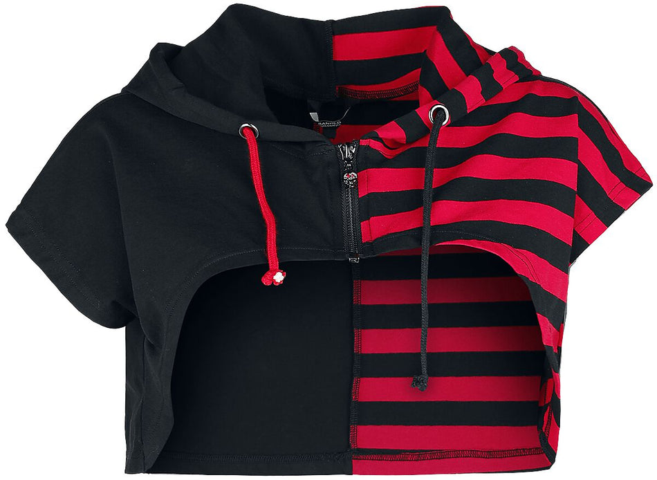 Gilets & Ponchos  de Banned Alternative - Sweat À Capuche Ruby Ictus - XS à XXL - pour Femme - noir/rouge - Banned Alternative