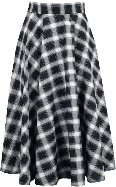 Jupe mi-longue Gothic de Banned Retro - Jupe Évasée Sail Check - XS à 4XL - pour Femme - multicolore - Banned Retro