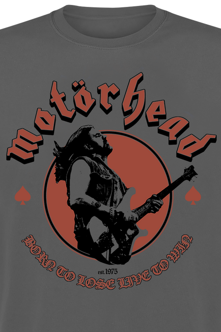 T-Shirt Manches courtes  de Motörhead - Young Lemmy Born To Lose - M à XXL - pour Homme - anthracite - Motörhead - View 2