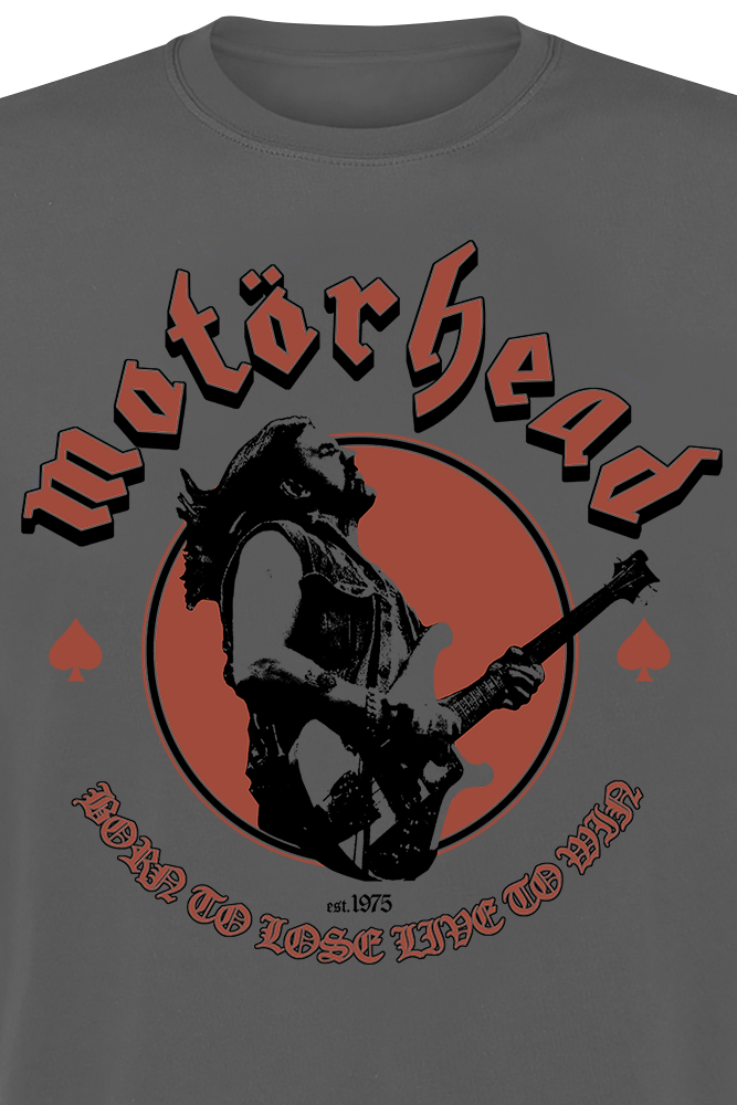T-Shirt Manches courtes  de Motörhead - Young Lemmy Born To Lose - M à XXL - pour Homme - anthracite - Motörhead - View 2