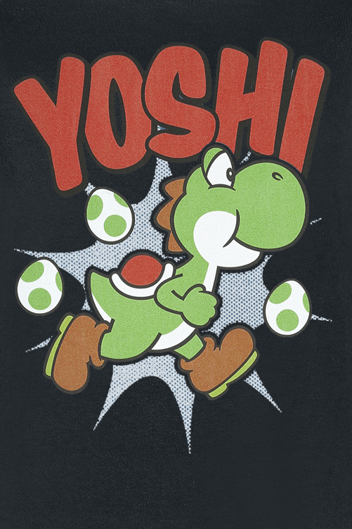 T-Shirt Manches courtes Gaming de Super Mario - Yoshi - S à XXL - pour Femme - noir - Super Mario - View 2