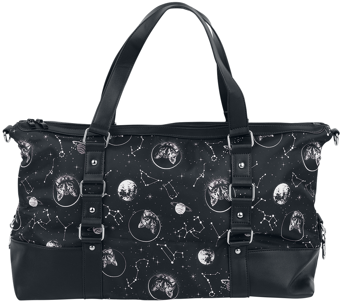 Sac à main Gothic de Banned Alternative - Space Cat - pour Femme - noir/blanc - Banned Alternative - View 2