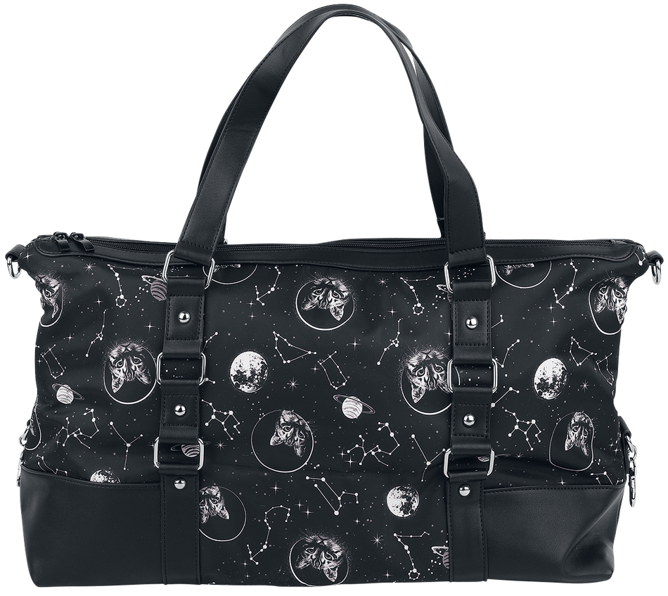 Sac à main Gothic de Banned Alternative - Space Cat - pour Femme - noir/blanc - Banned Alternative - View 2