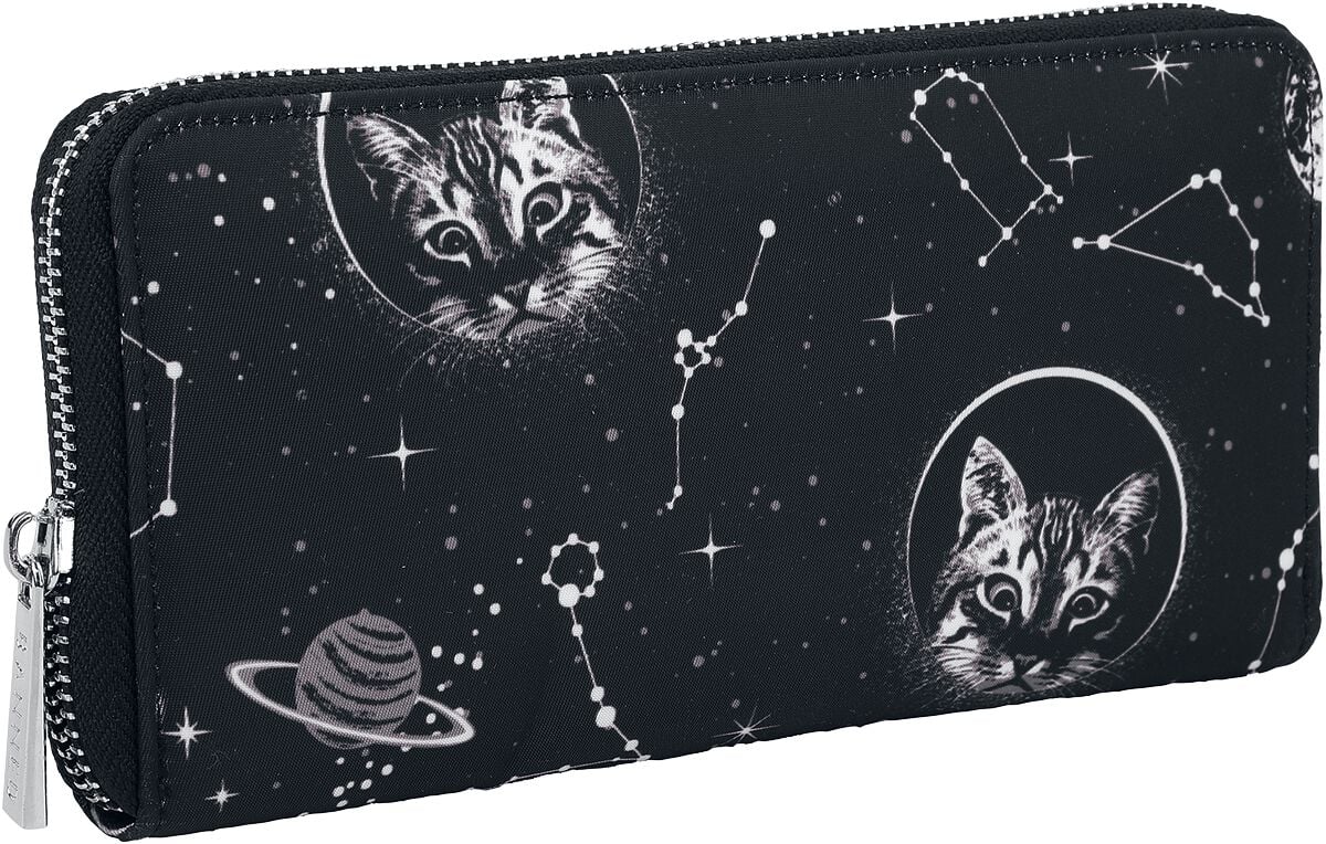 Portefeuille Gothic de Banned Alternative - Space Cat - pour Femme - noir/blanc - Banned Alternative