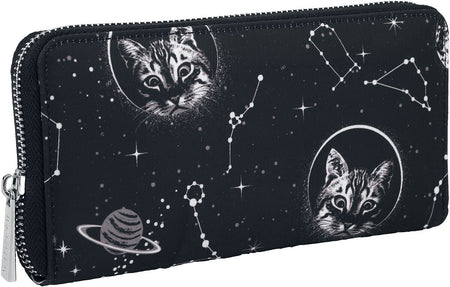 Portefeuille Gothic de Banned Alternative - Space Cat - pour Femme - noir/blanc - Banned Alternative