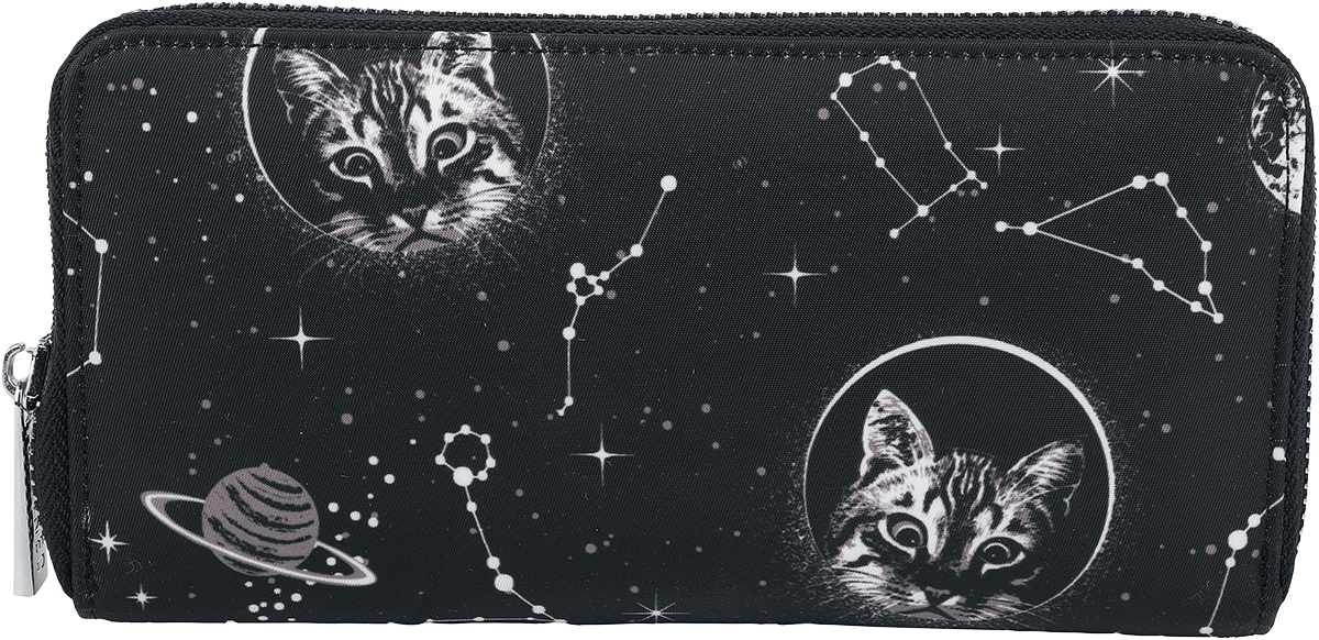 Portefeuille Gothic de Banned Alternative - Space Cat - pour Femme - noir/blanc - Banned Alternative - View 2