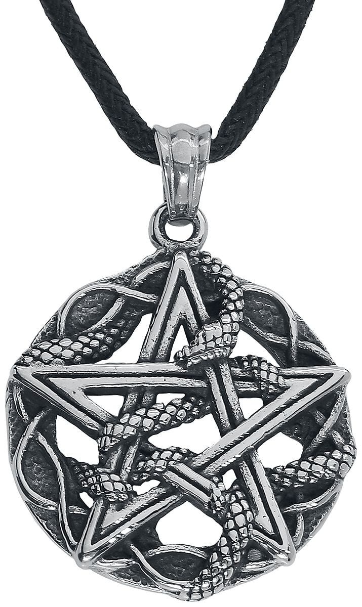 Collier Gothic de etNox hard and heavy - Pentagramme Serpent - pour Unisexe - couleur argent - etNox hard and heavy