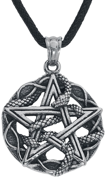 Collier Gothic de etNox hard and heavy - Pentagramme Serpent - pour Unisexe - couleur argent - etNox hard and heavy