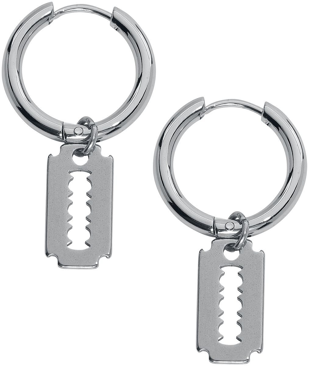 Boucles d'oreilles Gothic de etNox - Créoles Lames De Rasoir - pour Femme - couleur argent - etNox