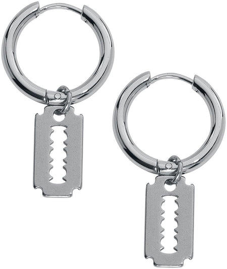 Boucles d'oreilles Gothic de etNox - Créoles Lames De Rasoir - pour Femme - couleur argent - etNox