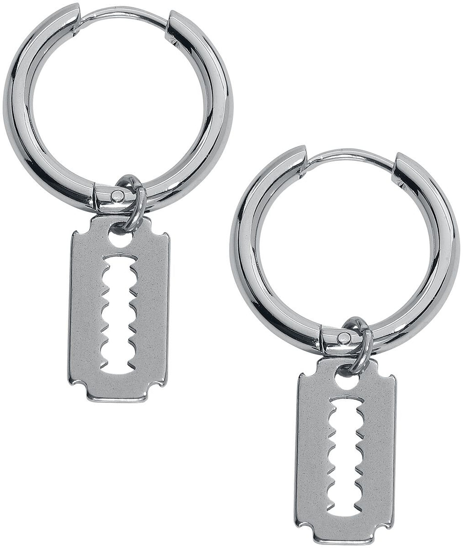 Boucles d'oreilles Gothic de etNox - Créoles Lames De Rasoir - pour Femme - couleur argent - etNox