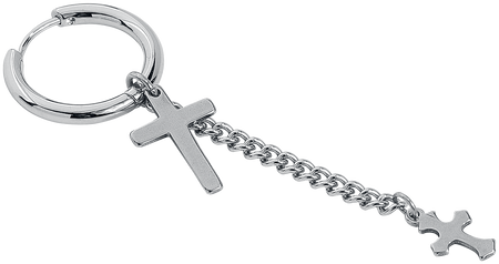 Boucles d'oreilles  de etNox - Créoles Croix - pour Femme - couleur argent - etNox - View 2