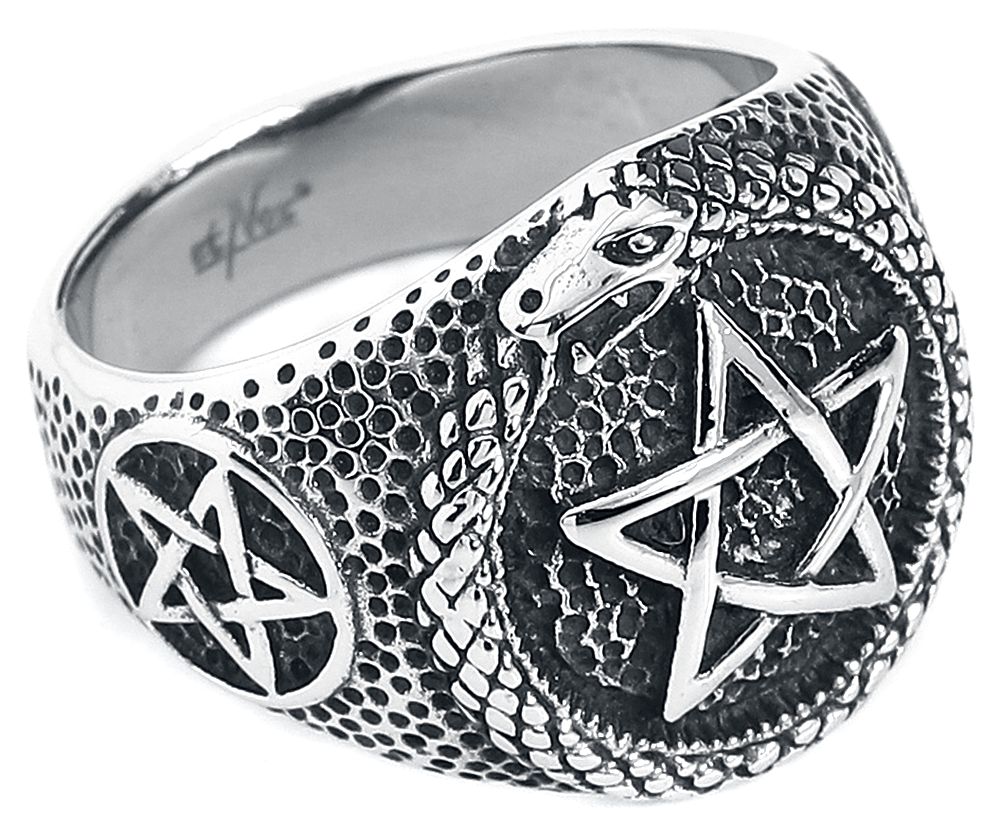 Bague Gothic de etNox hard and heavy - Pentagramme Serpent - pour Unisexe - couleur argent - etNox hard and heavy - View 2