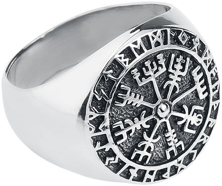 Bague  de Toltecs Amulet - Vegvisir - pour Unisexe - couleur argent - Toltecs Amulet - View 2