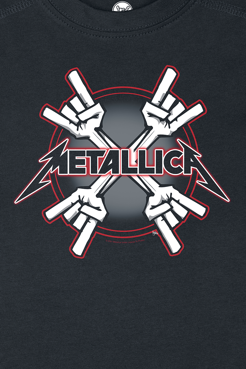 T-shirt  de Metallica - Metal-Kids - Crosshorns - 92 à 164 - pour filles & garçonse - noir - metallica - View 2