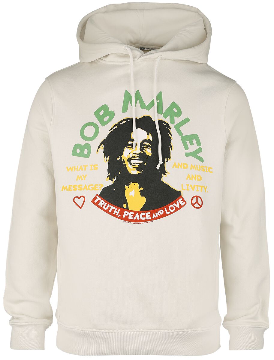 Sweat-shirt à capuche  de Bob Marley - Truth Peace & Love - S à XXL - pour Homme - sable - Bob Marley