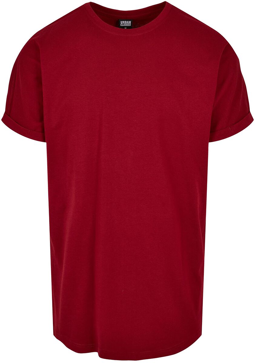 T-Shirt Manches courtes  de Urban Classics - T-Shirt Long Manches Retroussées - S à XL - pour Homme - rouge - Urban Classics
