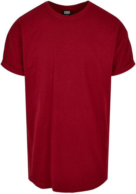 T-Shirt Manches courtes  de Urban Classics - T-Shirt Long Manches Retroussées - S à 5XL - pour Homme - rouge - Urban Classics