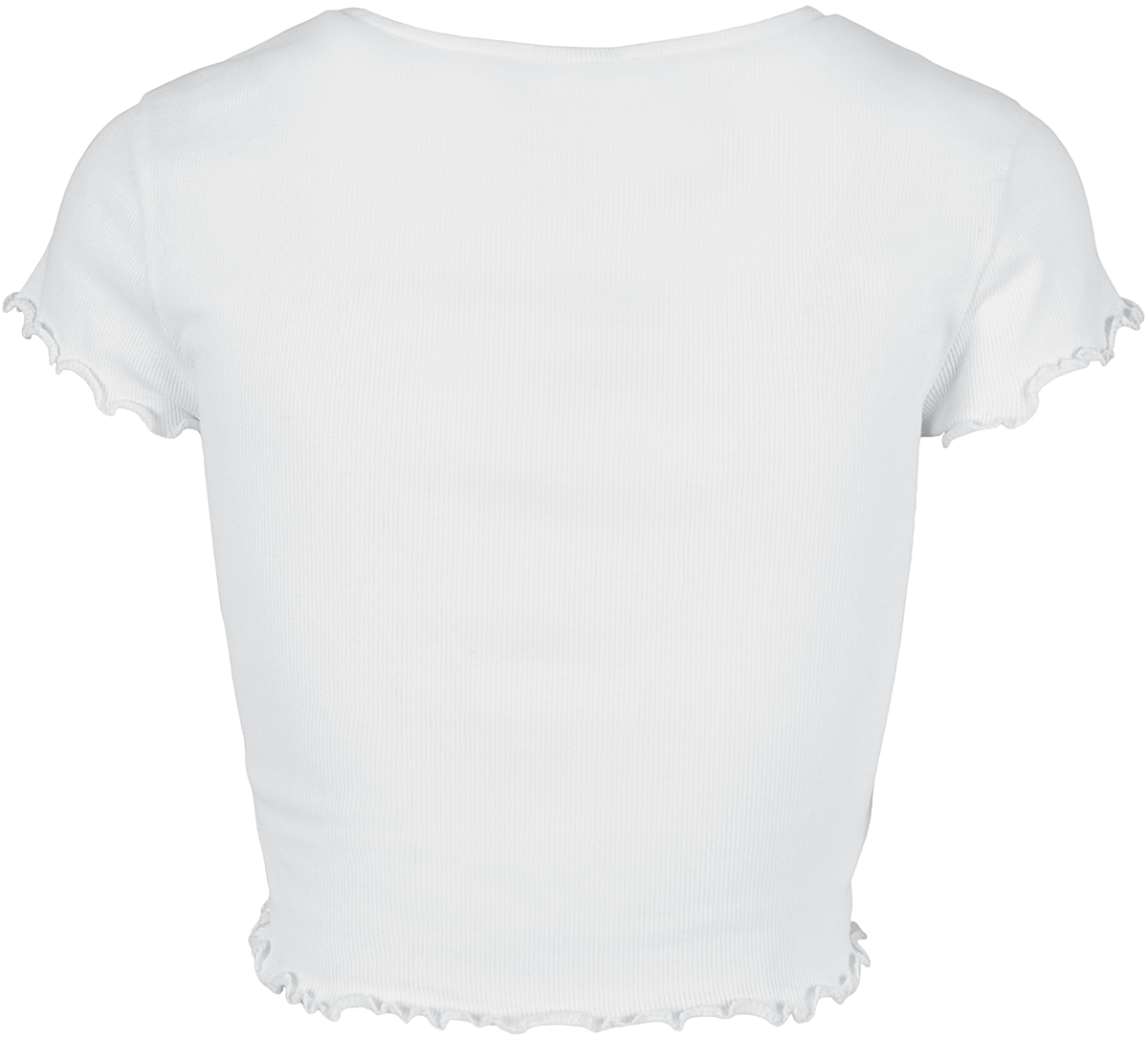 T-Shirt Manches courtes  de Urban Classics - T-Shirt Rib Boutonné Crop - XS à L - pour Femme - blanc - Urban Classics - View 2
